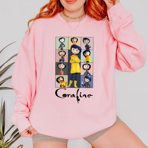 Coraline Cartoon Halloween Sweatshirt, Vintage Coraline T-shirt, Coraline Doll Shirt, Coraline Best For Coraline Movie Tee, Spooky Movie Tee