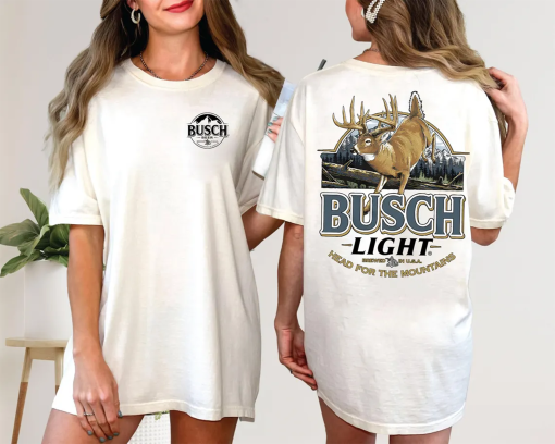 Busch Light Deer Double Sides Shirt, Busch Light Brewed for Hunting Shirt, Vintage 2000s Graphic Busch Light Beer Shirt, Retro Busch Light