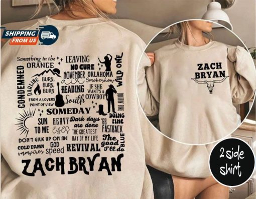 Zach Bryan Tracklist Shirt, Country Music Hoodie, Bryan Tour Sweatshirt, Country Concert Shirt, Zach Bryan Merch, Quittin Time Tour Tee