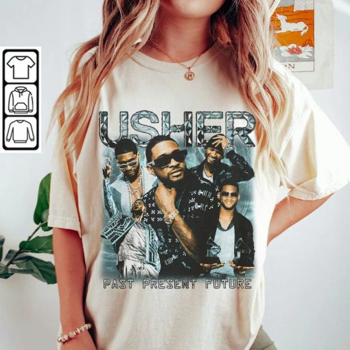 Usher Past Present Future Tour Shirt, Graphic Usher World Tour 2024, Gift For Woman and Man Unisex T-Shirt