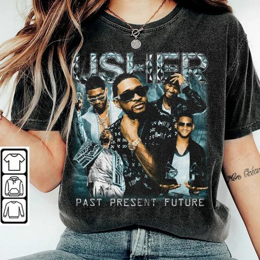 Usher Past Present Future Tour Shirt, Graphic Usher World Tour 2024, Gift For Woman and Man Unisex T-Shirt