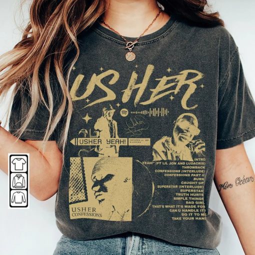 Usher Album Confessions Yeah! 90s Rap Music Shirt, Bootleg Rapper Album Vintage Y2K Sweatshirt, Vintage Usher 90s Shirt