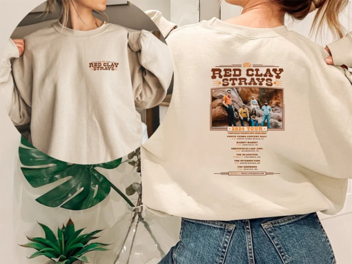 the red clay strays, red clay strays, 2024 tour, tour shirt, country tour, red clay strays 2024, 2025 merch, 2025 shirt, country shirt, western crewneck, cowboy merch, red clay stray shirt, shirt 2024