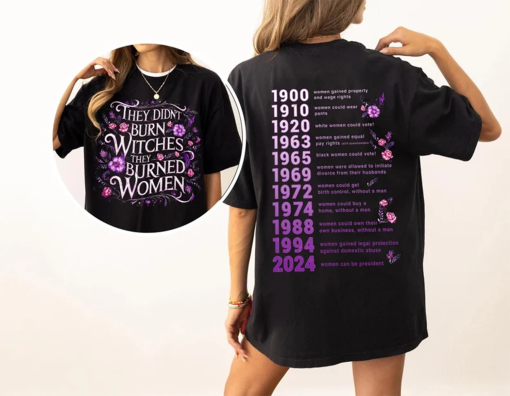 They Didn’t Burn Witches They Burned Women Shirt, Witchy Feminist Shirt, Boho Celestial Fall Political Gift Idea, Halloween Sweatshirt