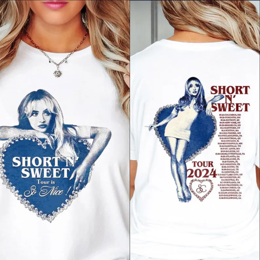 sabrina carpenter short n’ sweet tour shirt – short and sweat 2 sides unisex tshirt