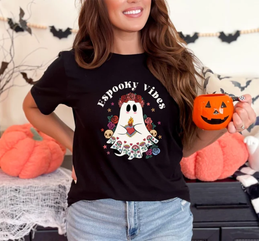 Espooky Vibes Shirt, Spanish Halloween Tee, Mexican Halloween Shirt, Gift For Halloween, Women Halloween Sweater, Ghost Sweatshirt