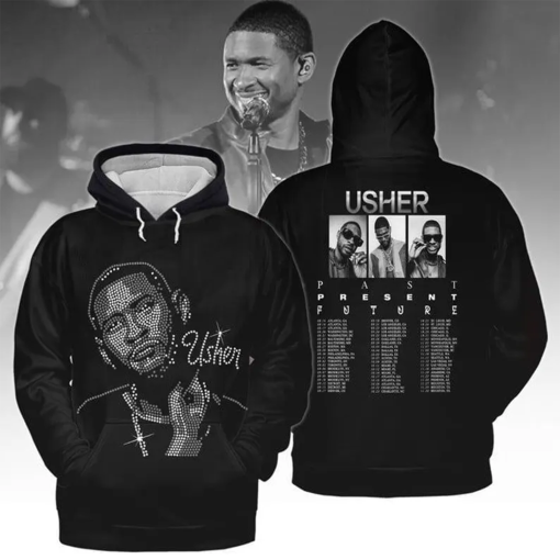 Usher Shirt, Usher World Tour Tshirt Men, Past Present Future Tour 2024 Tee Shirt, Usher Hoodies, Usher Merch, Usher Fans Gift