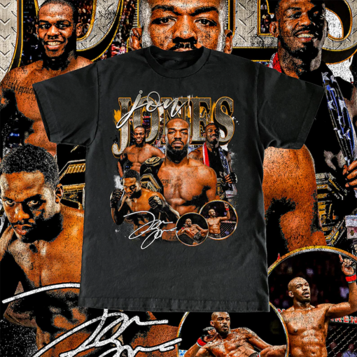 Jon Jones High Quality T Shirt UFC Fan Bones Custom Vintage Design