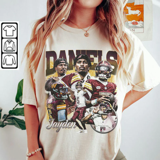 Jayden Daniels Shirt, Football American Graphic Vintage, Football 90s Gift Fan Unisex Shirt, Gift For Men and Women