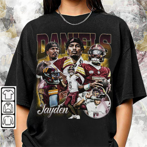 Jayden Daniels Shirt, Football American Graphic Vintage, Football 90s Gift Fan Unisex Shirt, Gift For Men and Women