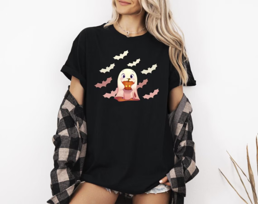 Cute Ghost Halloween T-Shirt for Women, Halloween Gift T-Shirt, Scary Halloween Fantasy Shirt, Fall Shirt, Trick or Treat