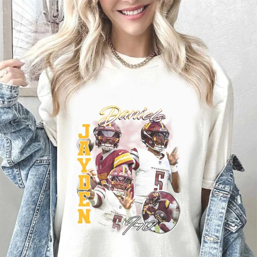 Jayden Daniels Shirt, Football American Graphic Vintage, Football 90s Gift Fan Unisex Shirt, Gift For Men and Women, Comfort Color Shirt