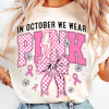 In October We Wear Pink Sweatshirt, Breast Cancer Awareness Shirt, Cancer Survivor Shirt, Halloween Shirt, Ghost Shirt, Support Cancer Shirt