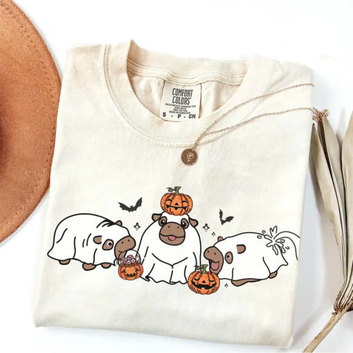 Moo Deng Comfort Colors Shirt, Baby Pygmy Hippo Moo Deng Shirt, Moo Deng Halloween Shirt, Trendy Halloween Costume, Halloween Sweatshirt