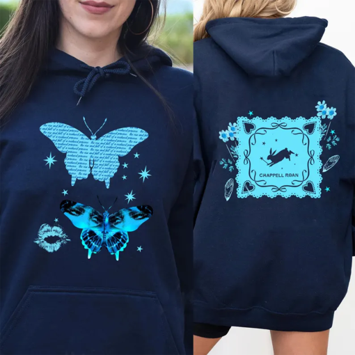 Chappell Roan Midwest Princess Hoodie – Fairy Blue Butterfly Wings Hoodie