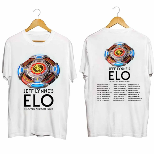 Jeff Lynne’s ELO Over and Out FINAL Tour 2024 Shirt, Jeff Lynne’s Elo 2024 Concert Tee, Jeff Lynne’s ELO Fan Gift, Rock Band Music Tour