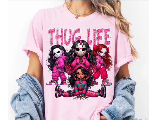 Thug Life Comadre Crew Halloween Pinky Shirt