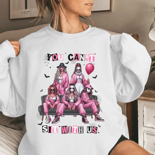 You Cant Sit With Us Shirt, Halloween Sweatshirt, Pink Halloween Shirt, Horror Friend Shirt, Halloween Characters Shirt, Halloween Gifts