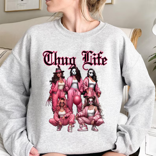 Thug Life Horror Movie Shirt, Halloween Sweatshirt, Halloween Characters Shirt, Horror Friend Shirt, Scary Halloween Shirt, Halloween Gifts