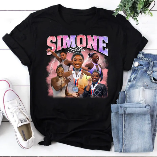 Simone Biles Vintage Bootleg Shirt, Gymnast Atlet Vintage Graphic Tee, Simone Biles Vintage Lover Unisex Tee, Simone Biles Gymnastic Tee