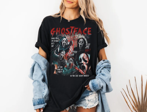 Vintage Ghostface Comfort Colors Retro Scream Shirt, Scary Movie Tee, Scary Horror Shirt, Classic Movie Shirt, Serial Shirt, Billy Loomis