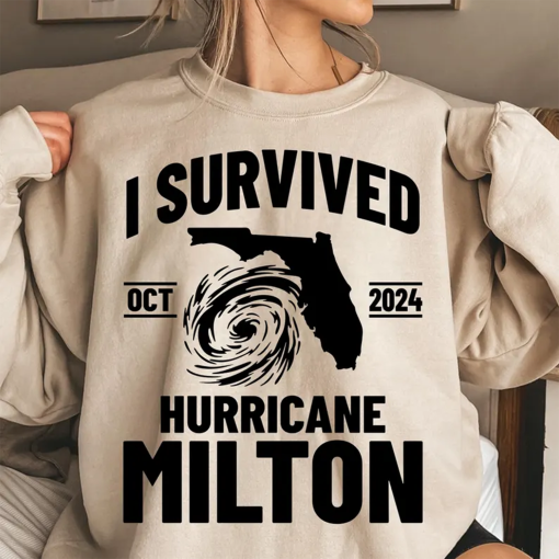 I Survived Hurricane Milton, Florida Tropical Storm, T-Shirt, Weather, Cricut, T-Shirt, Boat, October 2024, Tampa, Clearwater