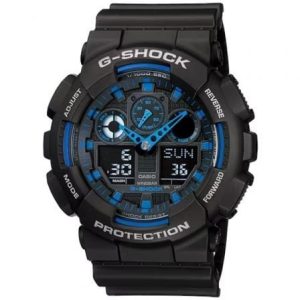 Reloj Casio G-Shock Trend Analógico y Digital GA-100-1A2ER/ 55mm/ Negro y Azul