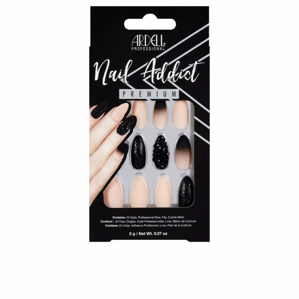 NAIL ADDICT tachuela negra y ombre rosa 1ud