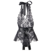 QUEEN LINGERIE PELUCHE DE ENCAJE SIN ESPALDA EN V PROFUNDA - Imagen 5