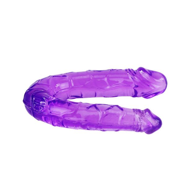 DILDO DOBLE EN JALEA FLEXIBLE LILA - Imagen 2