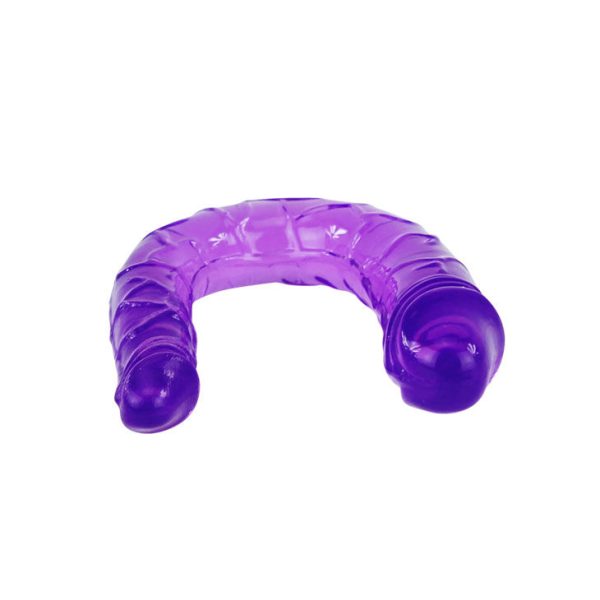 DILDO DOBLE EN JALEA FLEXIBLE LILA - Imagen 3