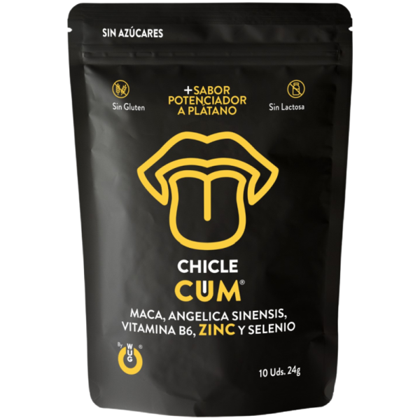 WUG GUM CUM EJACULATION AUMENTA GOMA E SÊMEN SABOR BANANA 10 UNIDADES