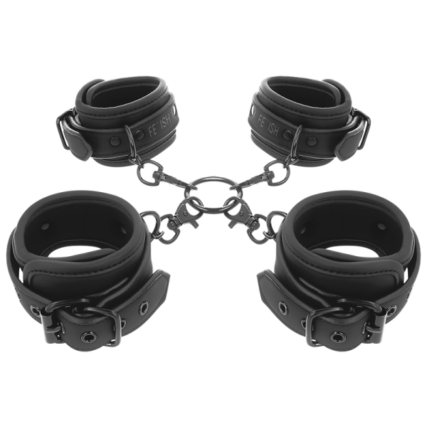 FETISH SUBMISSIVE SET ESPOSAS MANOS Y TOBILLOS CON FORRO DE NOPRENO
