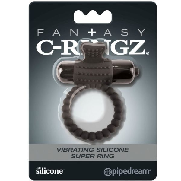 ANEL VIBRANTE DE SILICONE PRETO FANTASY C-RING - Image 3