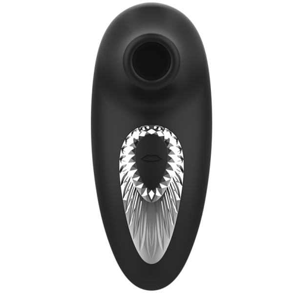 PRETO E PRATA - DRAKE DELUXE SUCKING VIBE SILICONE RECARREGÁVEL PRETO