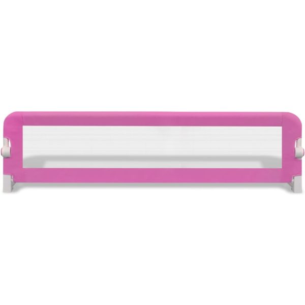 Barra de segurança para cama de criança 2 pcs 150x42 cm rosa - Image 4