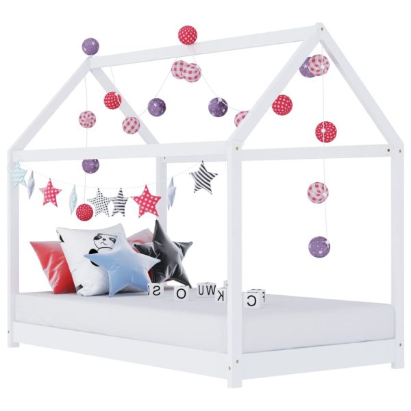 Estrutura de cama para crianças 80x160 cm pinho maciço branco - Image 2