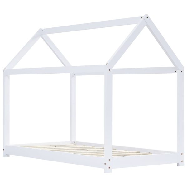 Estrutura de cama para crianças 80x160 cm pinho maciço branco - Image 3