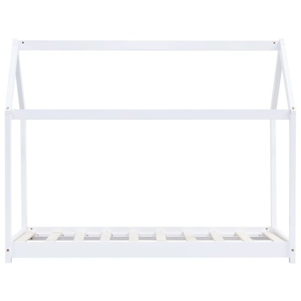 Estrutura de cama para crianças 80x160 cm pinho maciço branco - Image 4