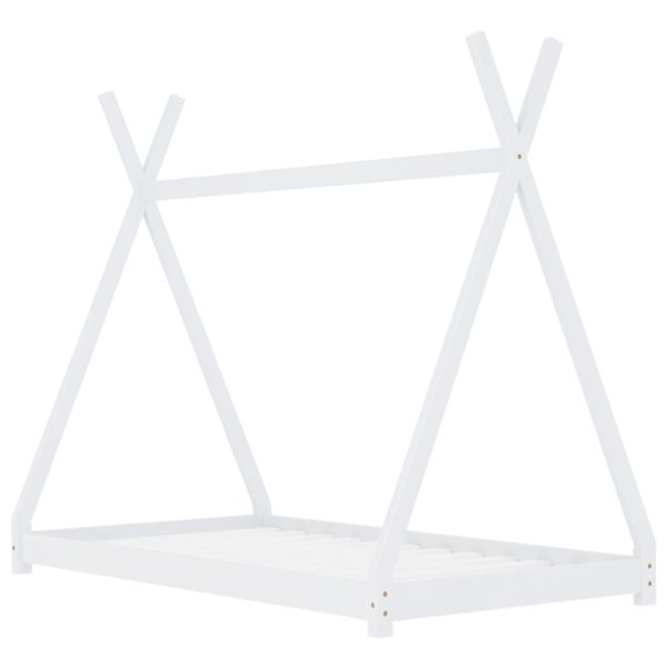 Estrutura de cama para crianças 70x140 cm pinho maciço branco - Image 2