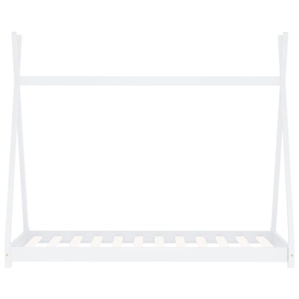 Estrutura de cama para crianças 70x140 cm pinho maciço branco - Image 3