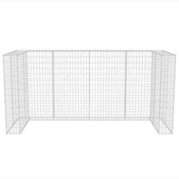 Cerca gabião para 3 caixotes do lixo aço 250x100x120 cm - Image 7