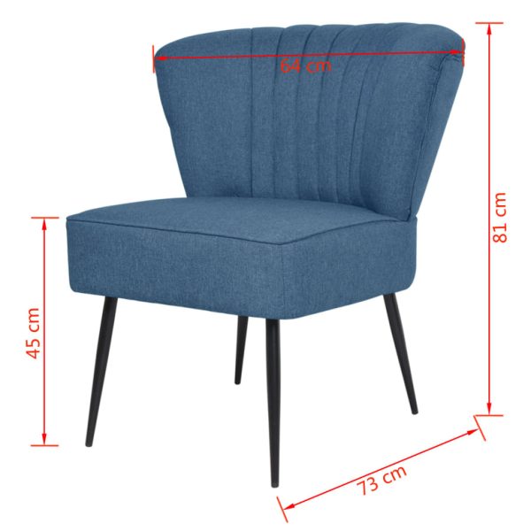 Cadeira de cocktail tecido azul - Image 6