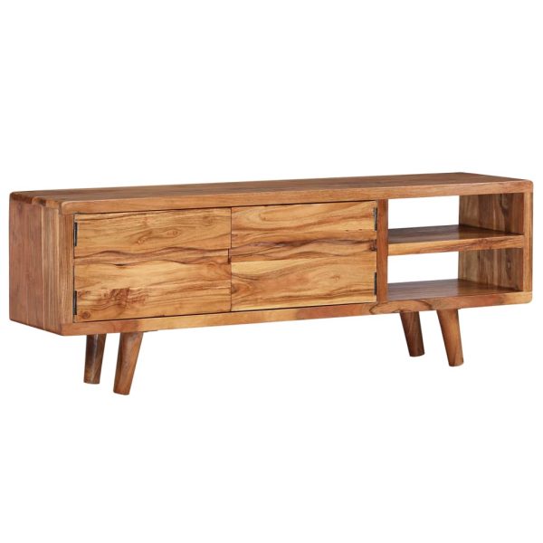 Móvel de TV madeira maciça c/ portas esculpidas 117x30x40 cm