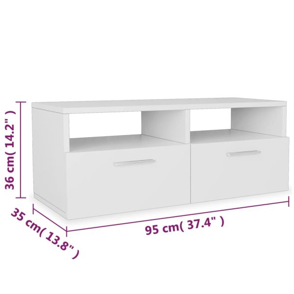 Móveis de TV 2 pcs aglomerado 95x35x36 cm branco - Image 6