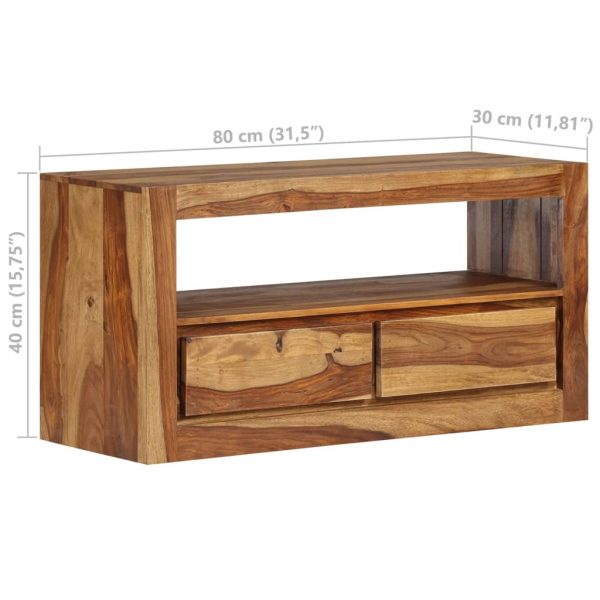 Móvel de TV madeira sheesham maciça 80x30x40 cm - Image 11