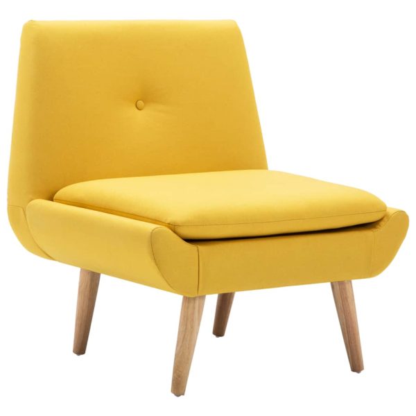 Poltrona em tecido amarelo - Image 2