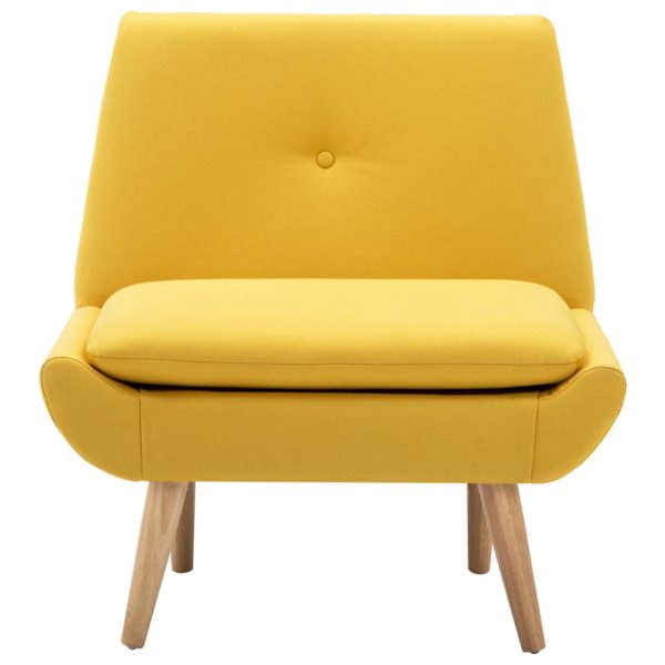 Poltrona em tecido amarelo - Image 3