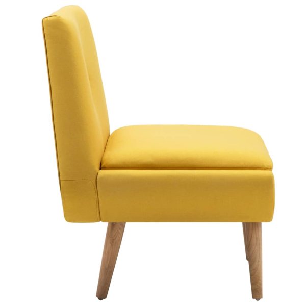 Poltrona em tecido amarelo - Image 4