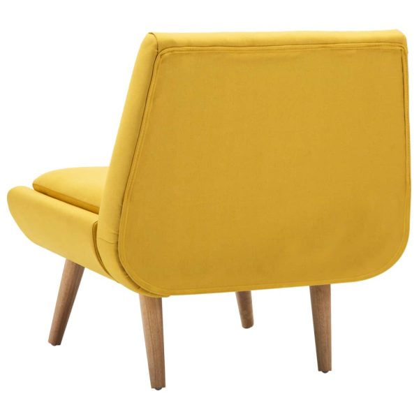 Poltrona em tecido amarelo - Image 5